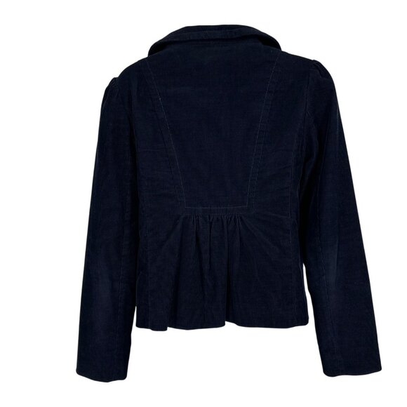 J.Crew Womens Corduroy Navy Button-Down Jacket  Pockets & Striped Lining Size 0 - Picture 4 of 7
